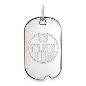 Sterling Silver NHL Edmonton Oilers Dog Tag Pendant